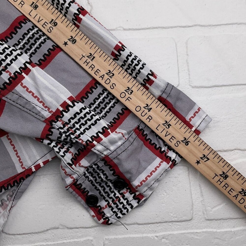Classic Plaid Button-Down Shirt - Red, Black, and White - Picture 7 of 10
